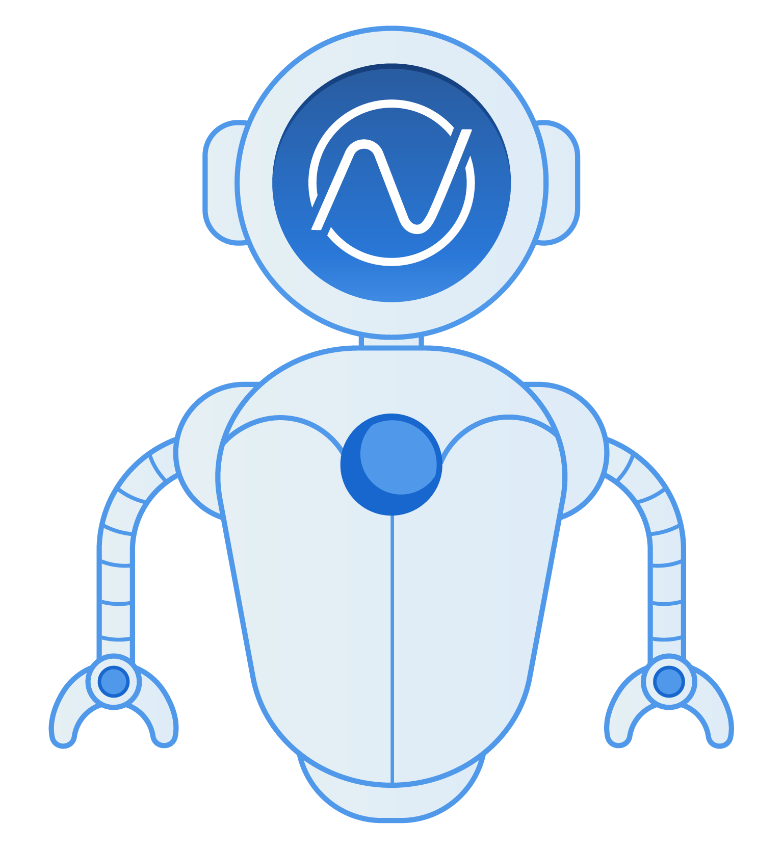 Avery robot icon, featuring a robot with an AV logo on its face